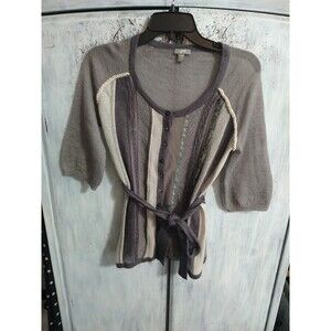 J. Jill Cardigan Button-up Tie Front  Sweater Xsp Multicolor Boho Feminine